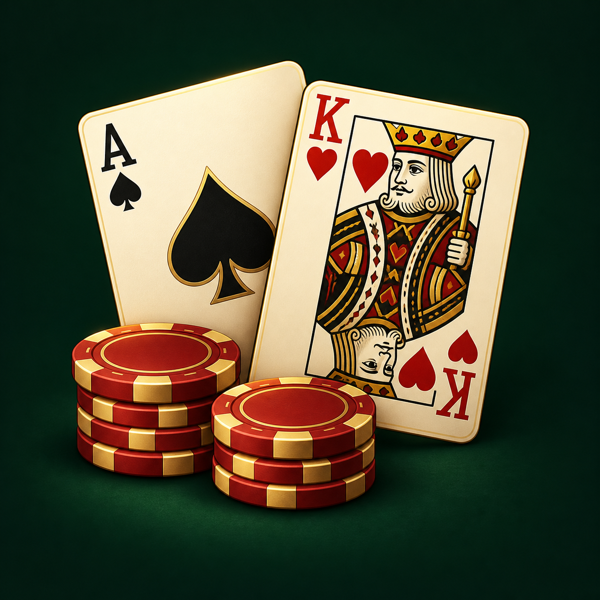 An ace and king with casino chips